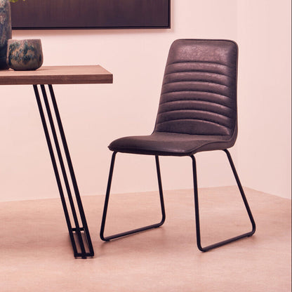 New Foundry Black Leather Effect Chair