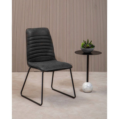 New Foundry Black Leather Effect Chair