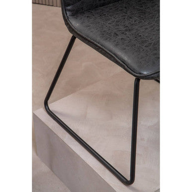 New Foundry Black Leather Effect Chair