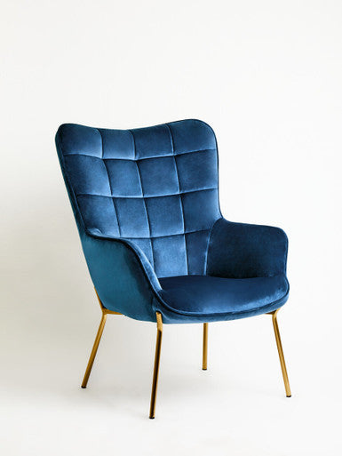 Stockholm Blue Velvet Chair