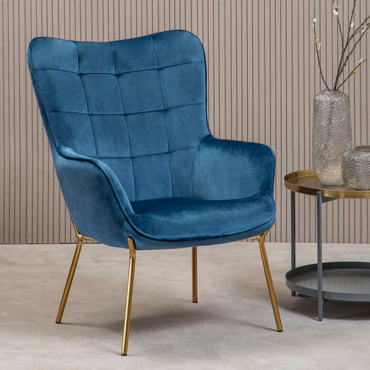 Stockholm Blue Velvet Chair
