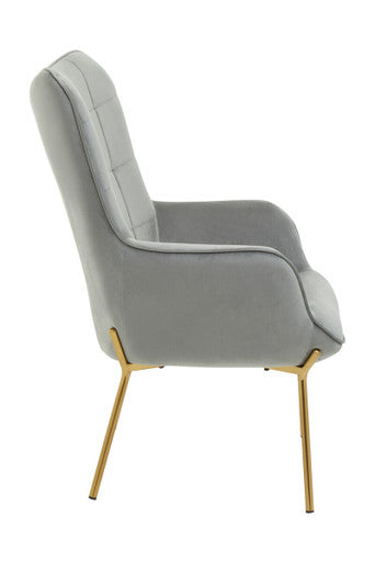 Stockholm Grey Velvet Chair