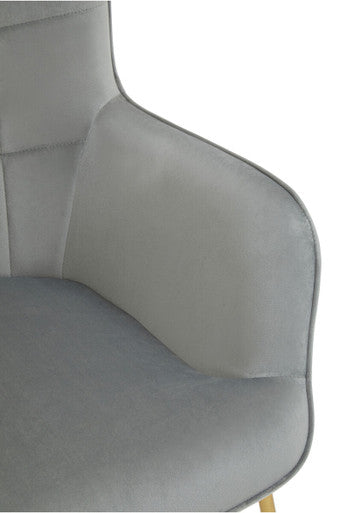 Stockholm Grey Velvet Chair