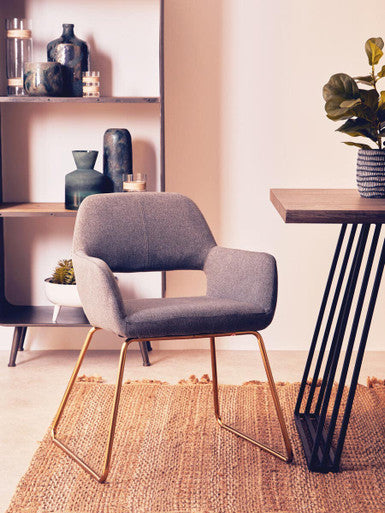 Stockholm Grey And Gold Dining Chair