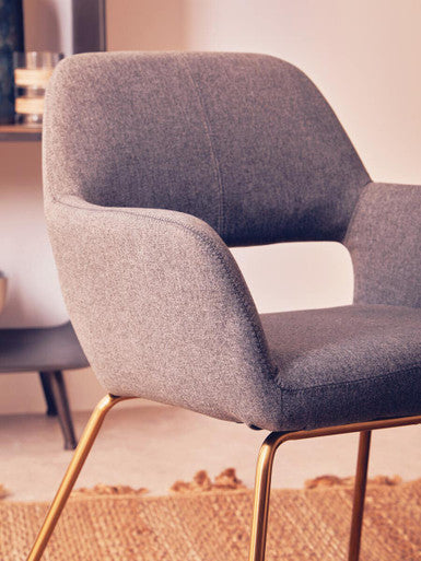 Stockholm Grey And Gold Dining Chair