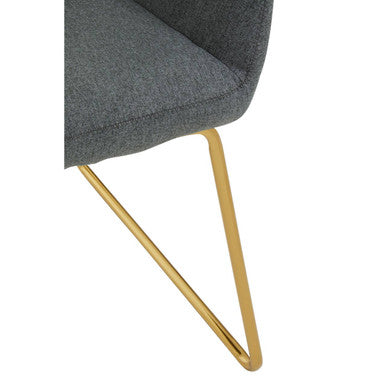 Stockholm Grey And Gold Dining Chair