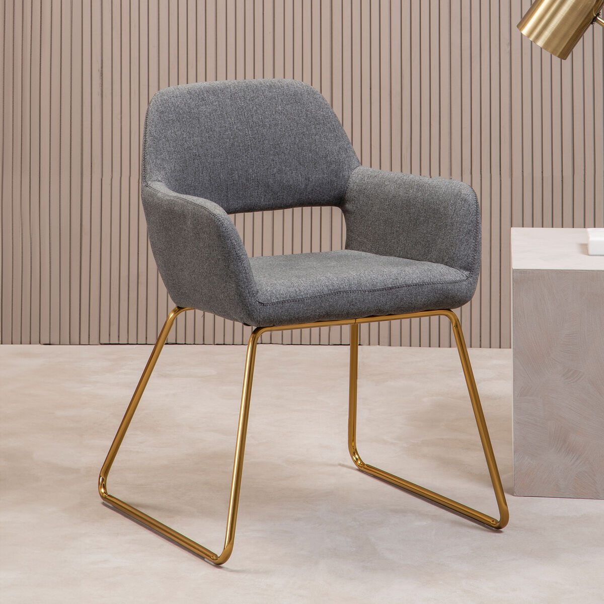 Stockholm Grey And Gold Dining Chair