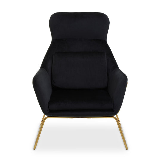 Stockholm Black Velvet Armchair