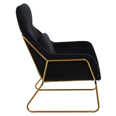 Stockholm Black Velvet Armchair