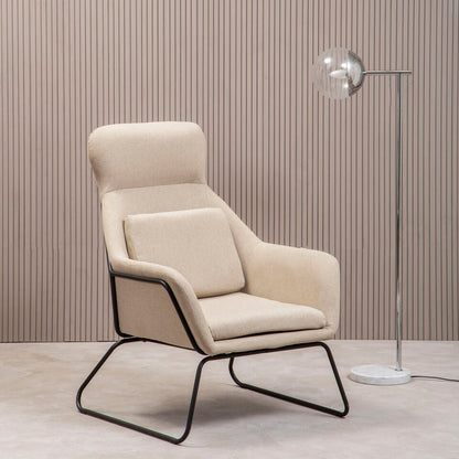 Stockholm Natural Chair With Black Metal Frame