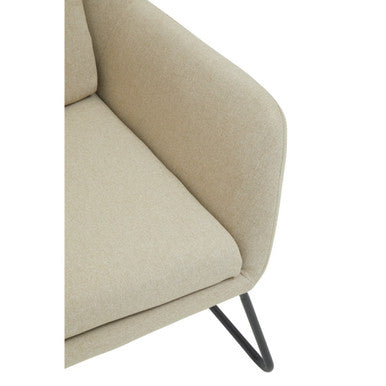 Stockholm Natural Chair With Black Metal Frame