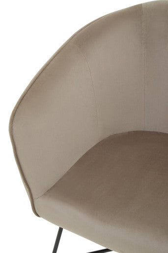 Stockholm Mink Velvet Curved Accent Chair