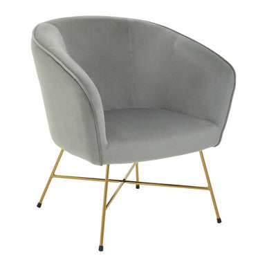 Stockholm Grey Velvet Curved Accent Chair