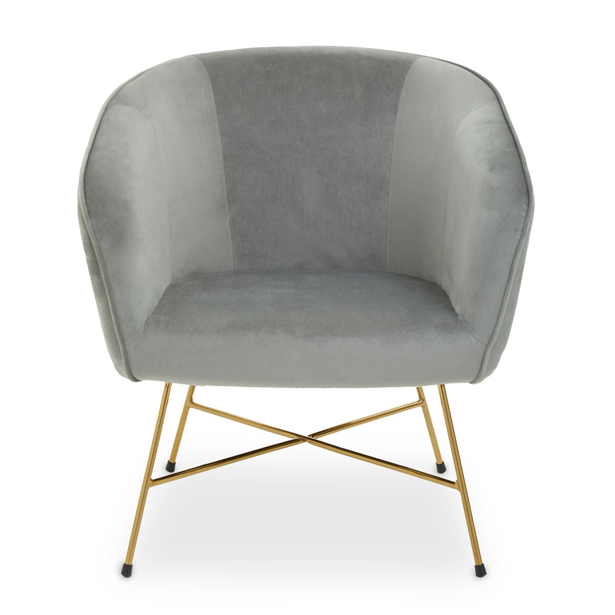 Stockholm Grey Velvet Curved Accent Chair