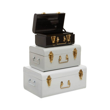Set of Three White Grey and Black Storage Trunks | Parley