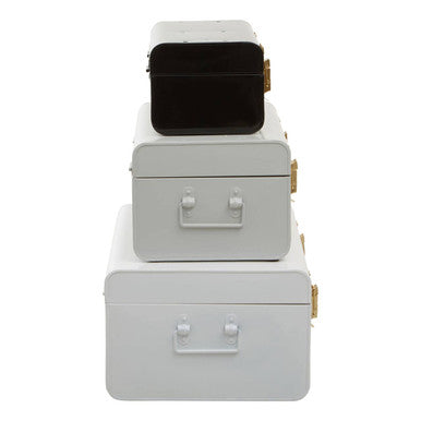 Set of Three White Grey and Black Storage Trunks | Parley