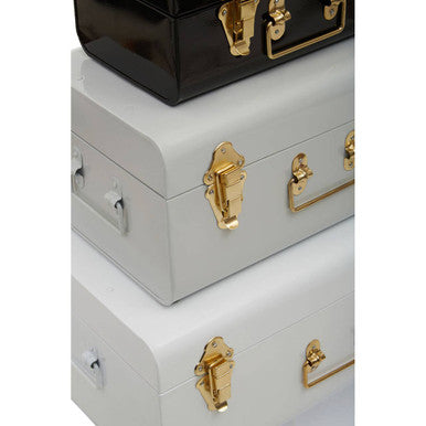 Set of Three White Grey and Black Storage Trunks | Parley