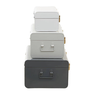 Set of Three Assorted Grey Storage Trunks | Parley