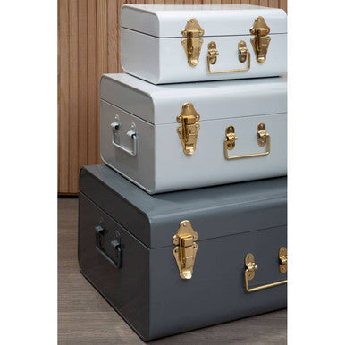 Set of Three Assorted Grey Storage Trunks | Parley