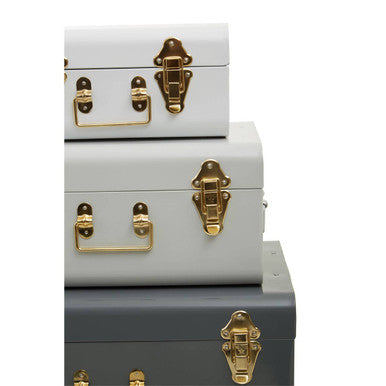 Set of Three Assorted Grey Storage Trunks | Parley