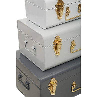 Set of Three Assorted Grey Storage Trunks | Parley
