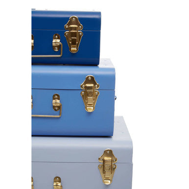 Set of Three Assorted Blue Storage Trunks | Parley