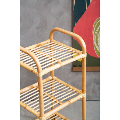 Mataram 3 Tier Natural Rattan Shelf Unit