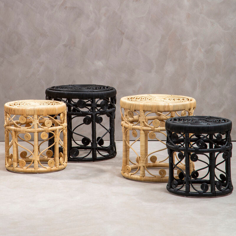 Mataram Set Of Two Natural Rattan Tables