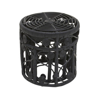 Mataram Set Of Two Black Natural Rattan Tables