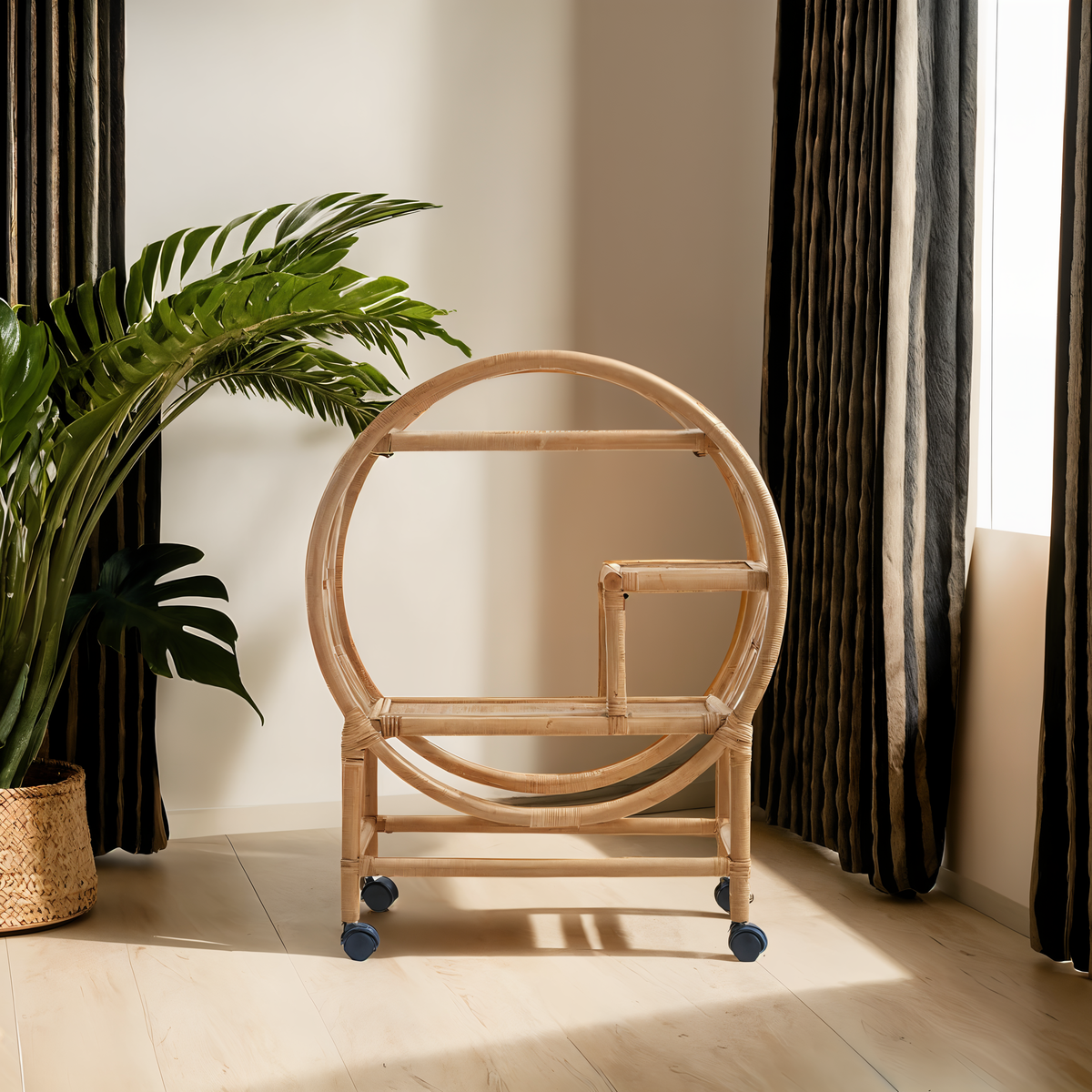 Mataram Rattan Bar Trolley