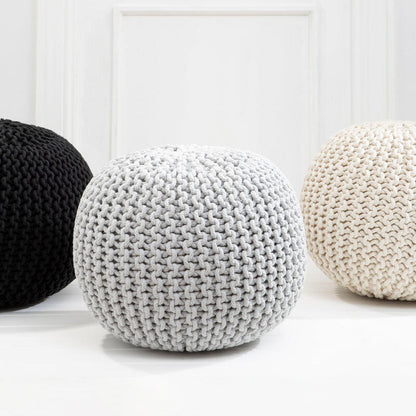 Kids Knit Black Pouffe
