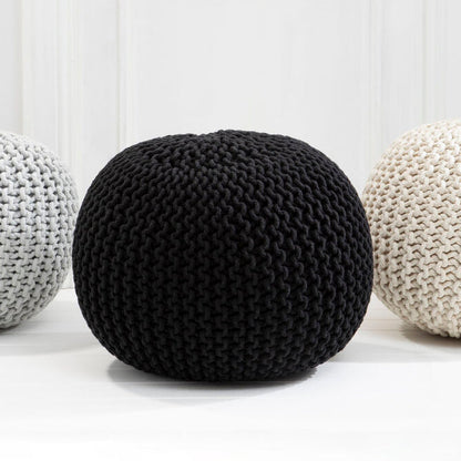 Knit Black Pouffe | Kids