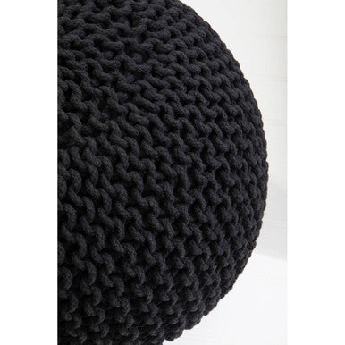 Kids Knit Black Pouffe