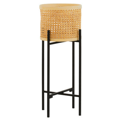 Depok Small Rattan Planter with Metal Stand