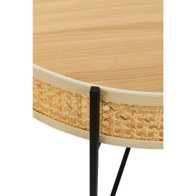 Depok Rattan Coffee Table With Cross Metal Base