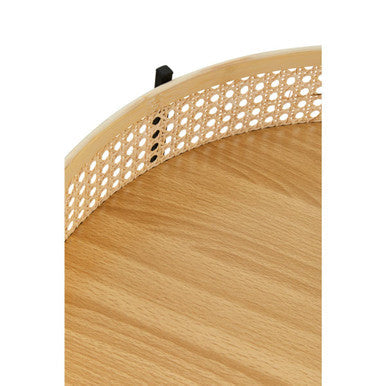 Depok Rattan Coffee Table With Cross Metal Base