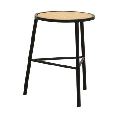 Depok Rattan Seat Stool with Metal Legs