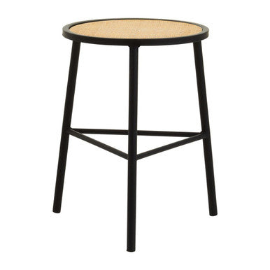 Depok Rattan Seat Stool with Metal Legs