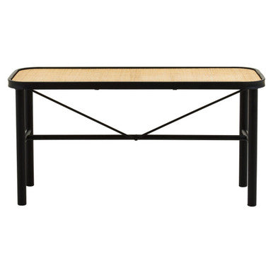 Depok Metal and Rattan Bench