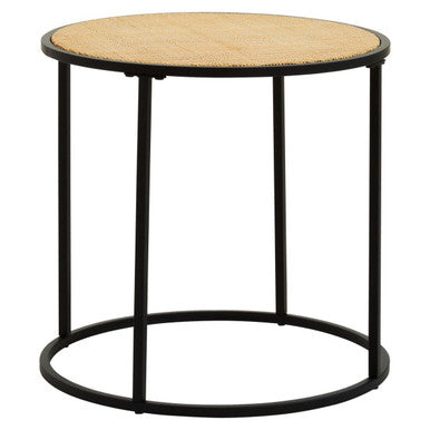 Depok Rattan And Metal Round Side Table