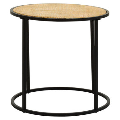 Depok Rattan And Metal Round Side Table