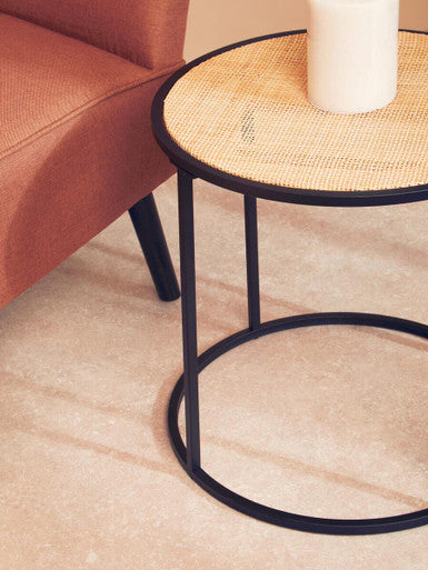 Depok Rattan And Metal Round Side Table