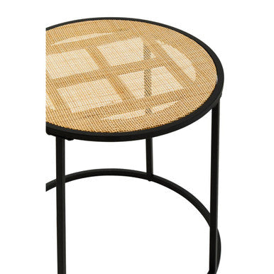 Depok Rattan And Metal Round Side Table