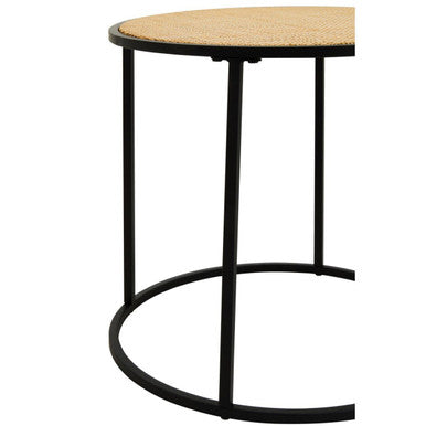 Depok Rattan And Metal Round Side Table
