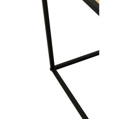 Depok Rattan and Metal Square Side Table