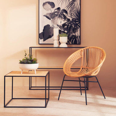 Depok Rattan And Metal Coffee Table