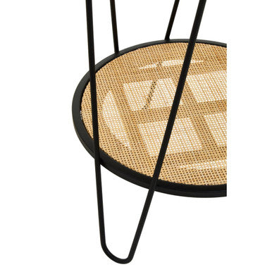Depok Rattan And Metal Side Table With Hairpin Legs