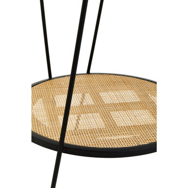 Depok Rattan And Metal Side Table With Hairpin Legs