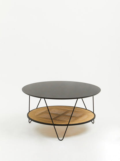 Depok Rattan And Metal Coffee Table With Hairpin Legs