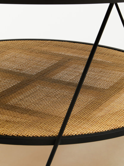 Depok Rattan And Metal Coffee Table With Hairpin Legs